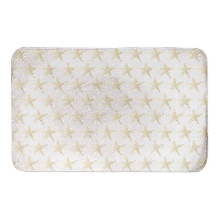The Holiday Aisle® Simple Gold Pattern Bath Mat Wayfair